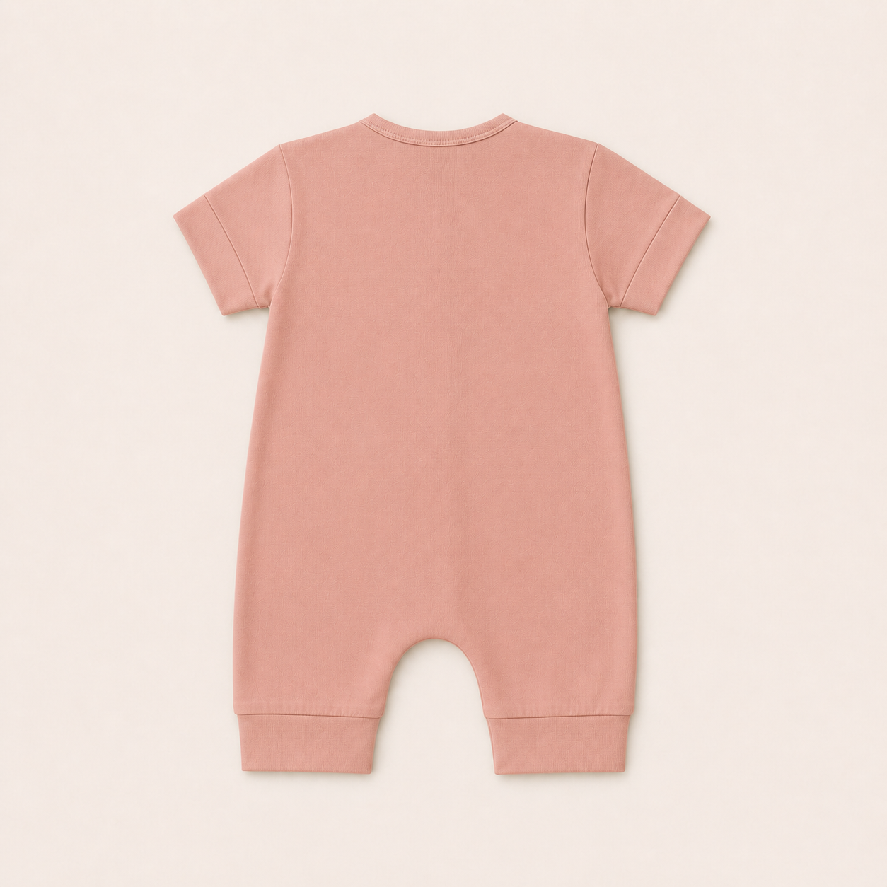 Soft Bamboo Short Sleeve Zip Romper - Dusty Rose