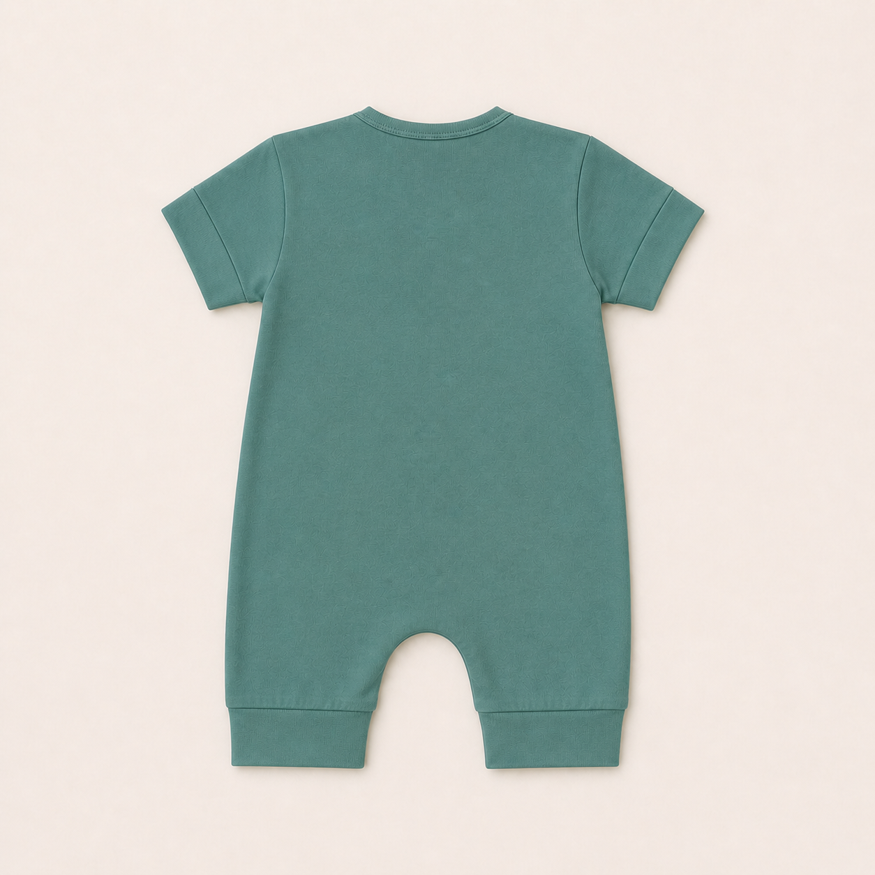 Soft Bamboo Short Sleeve Zip Romper - Deap Teal