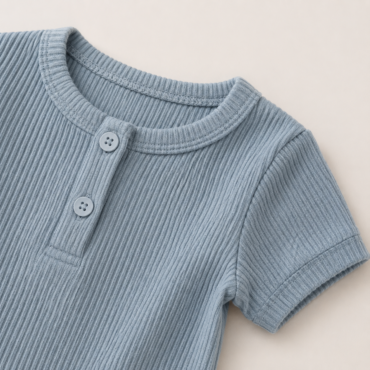 Everyday Ribbed Baby Bodysuit & Shorts Set - Blue