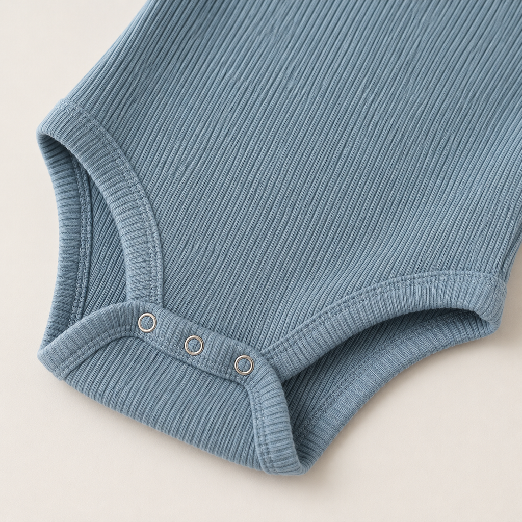 Everyday Ribbed Baby Bodysuit & Shorts Set - Blue