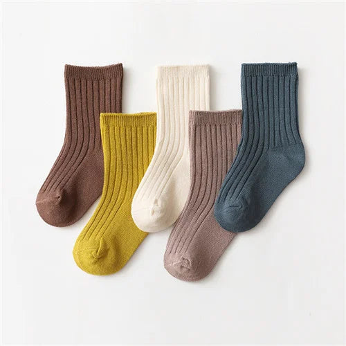 Ribbed Everyday Sock Set – 5 Pairs - Autumn Tones, product view