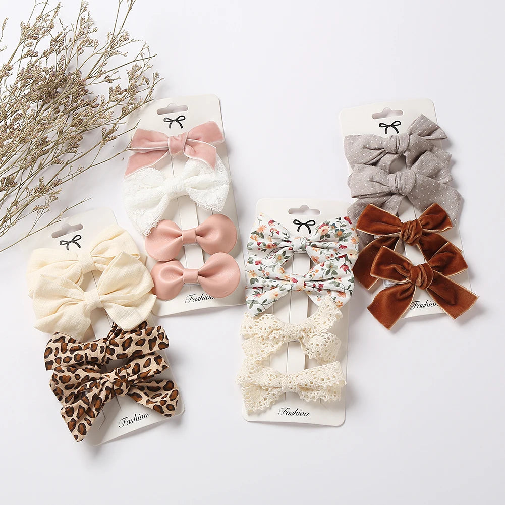 Leopard Dot Bowknot Hair Clip Set