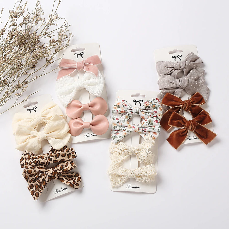 Leopard Dot Bowknot Hair Clip Set, product view 5