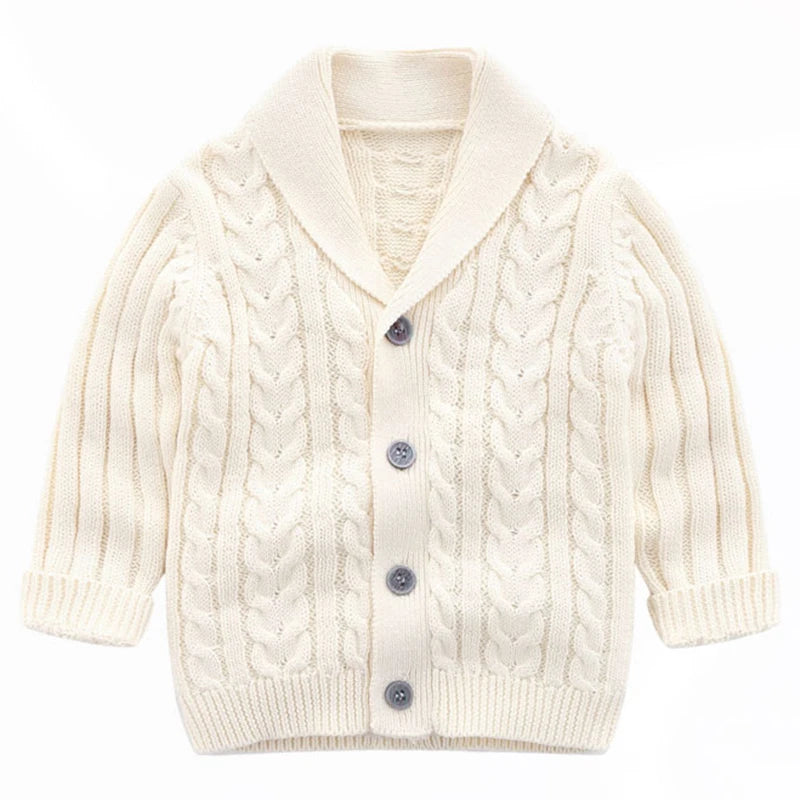 Kids Knitted Cardigan Jacket for Boys and Girls in white color
