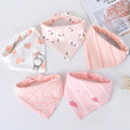 Essential 5-Pack Cotton Baby Bib Set - Blush Bunny Set