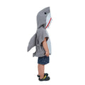 Kids gray shark hooded tunic costume with fins and dimensional teeth