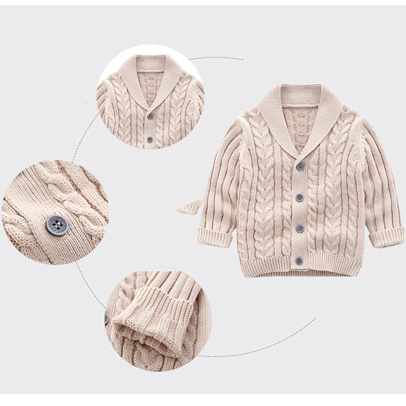 Kids Knitted Cardigan Jacket for Boys and Girls in various colors