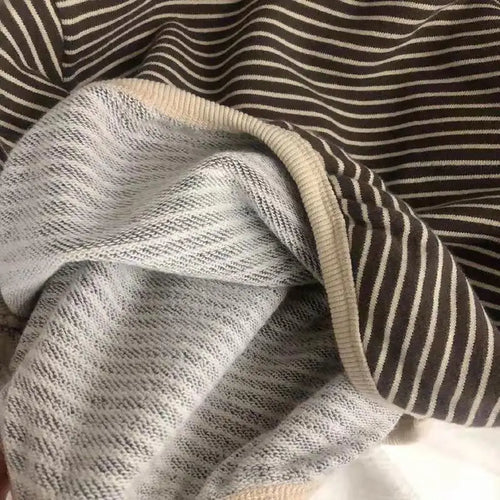 Striped Cotton Pullover Sweatshirt, product view 2