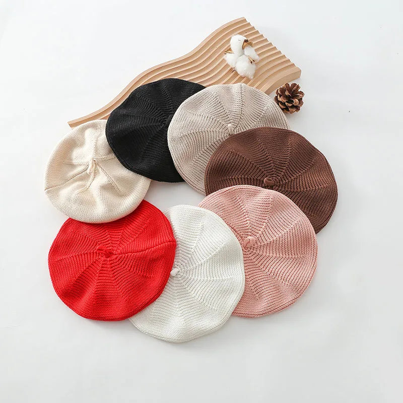Cotton Knit Baby Beret in multiple colors
