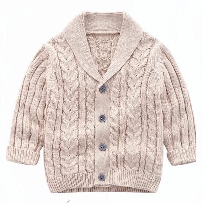 Kids Knitted Cardigan Jacket for Boys and Girls in pink color