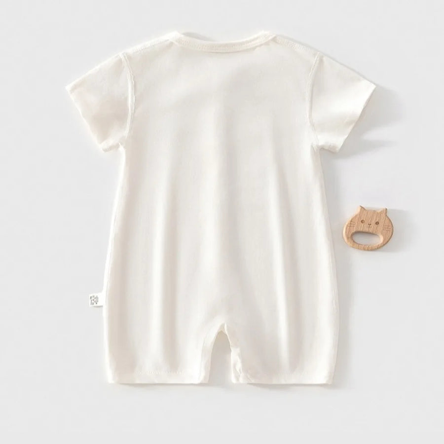 Back view of Apple Patch Romper for Baby