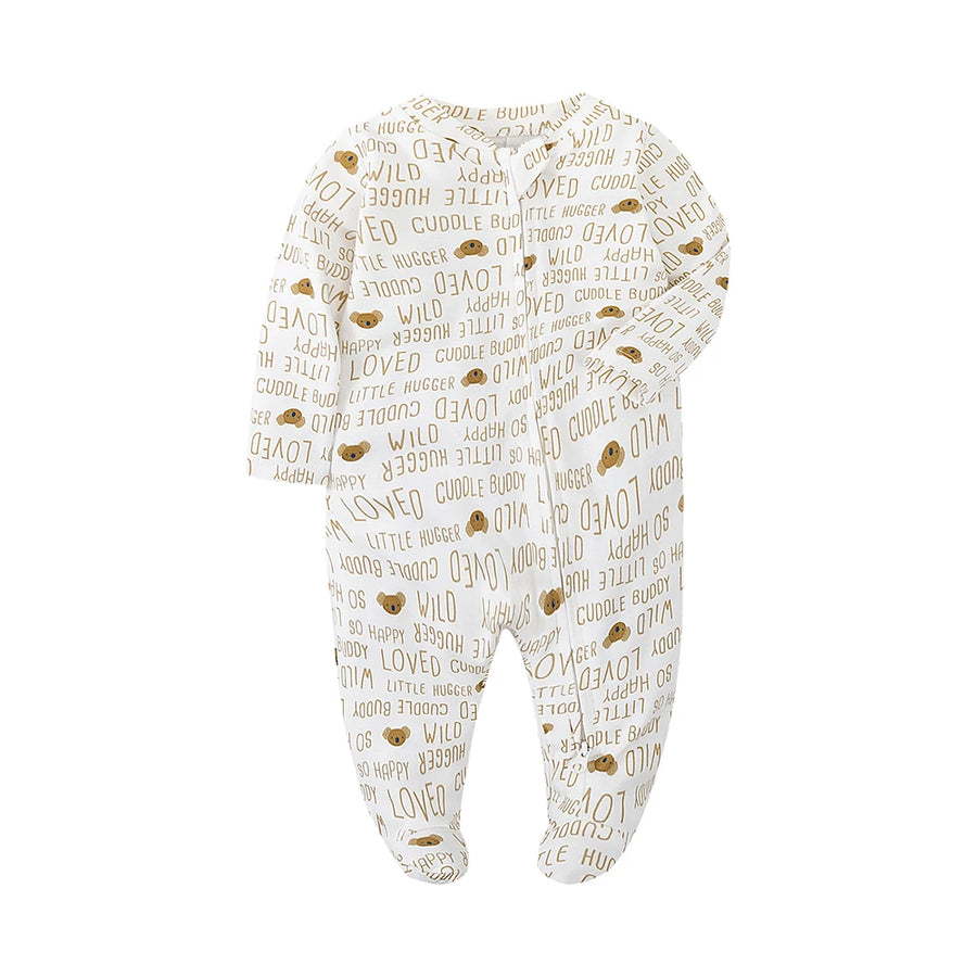 Solid White Footed Romper, product view 10