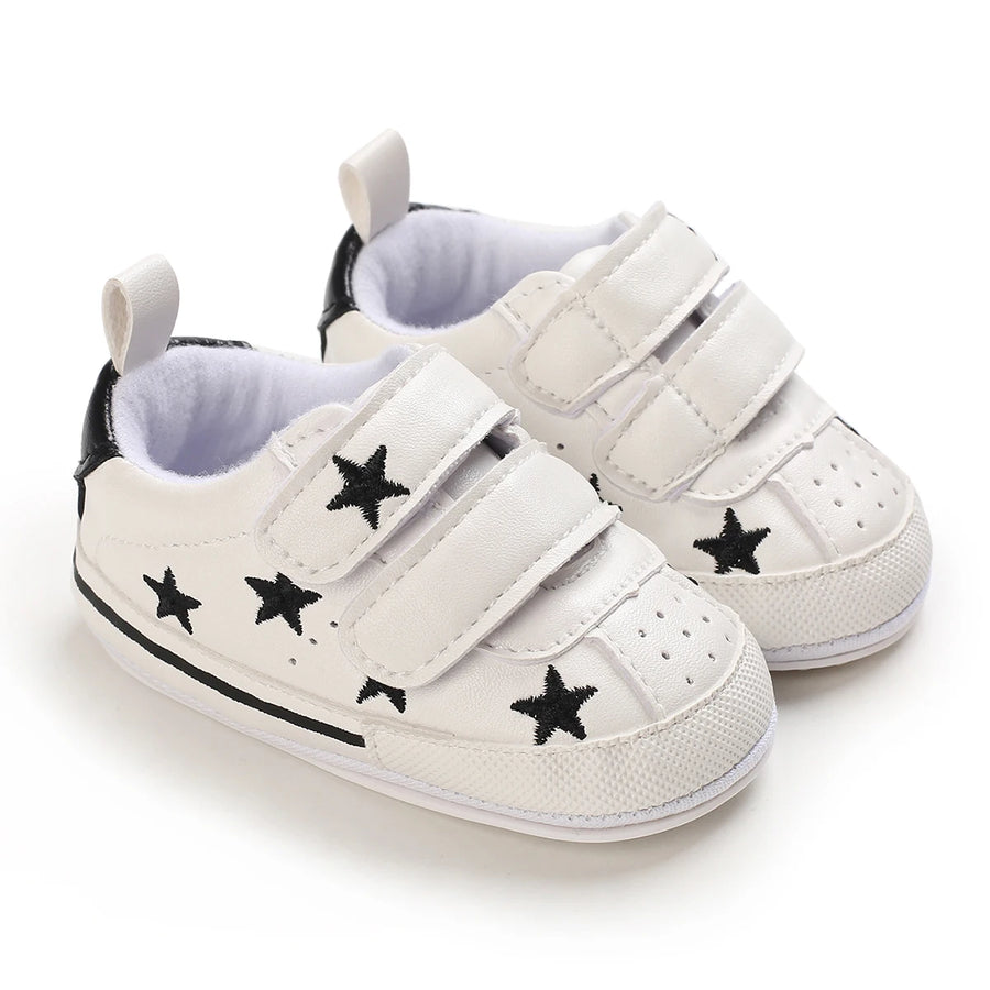 Black Star Velcro Little Steps baby sneakers