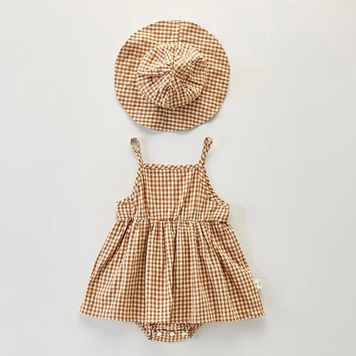 The Margot Dress & Hat Set - Khaki, product view
