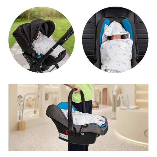 Windproof Hooded Baby Blanket in Grass Color