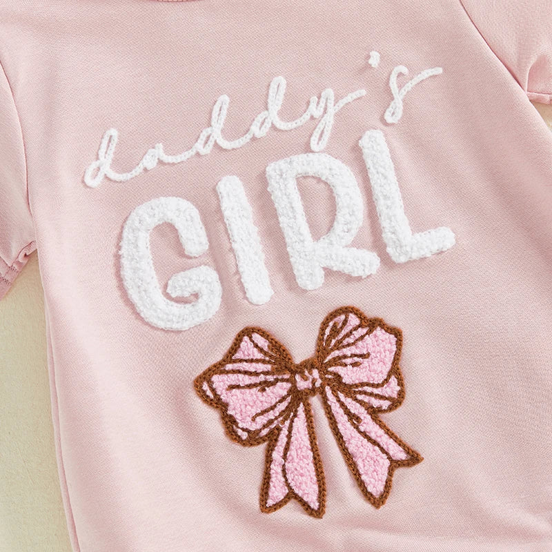 Floral Embroidered Romper with Ruffle Sleeves for Baby Girls