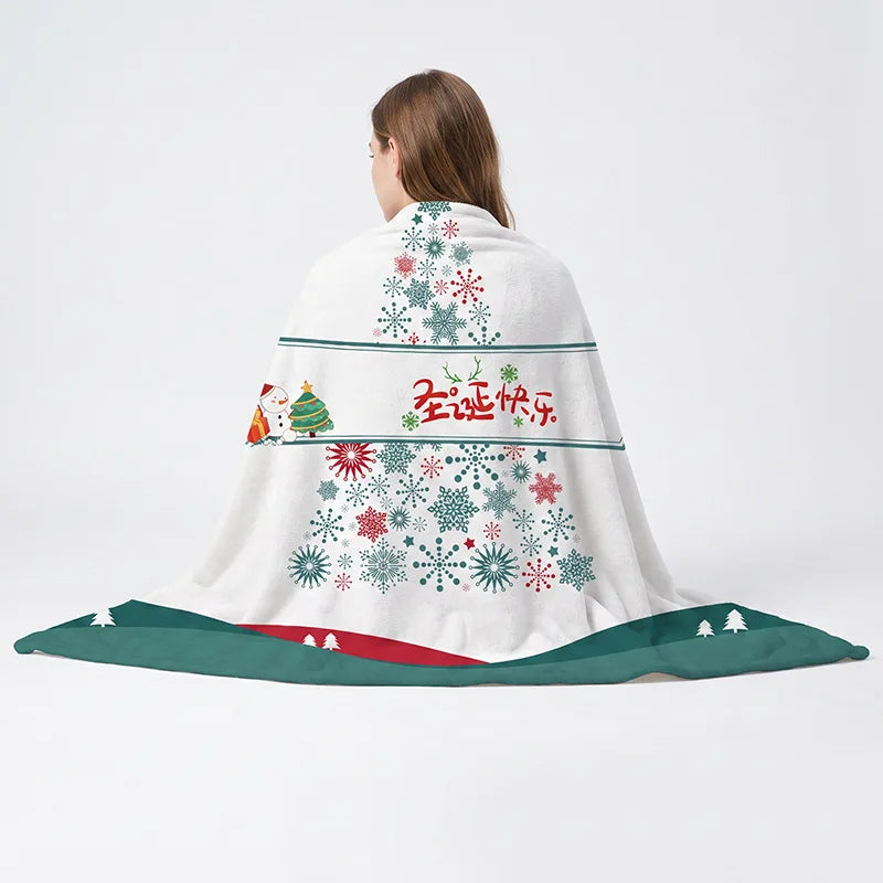 White Fair Isle Christmas Throw Blanket