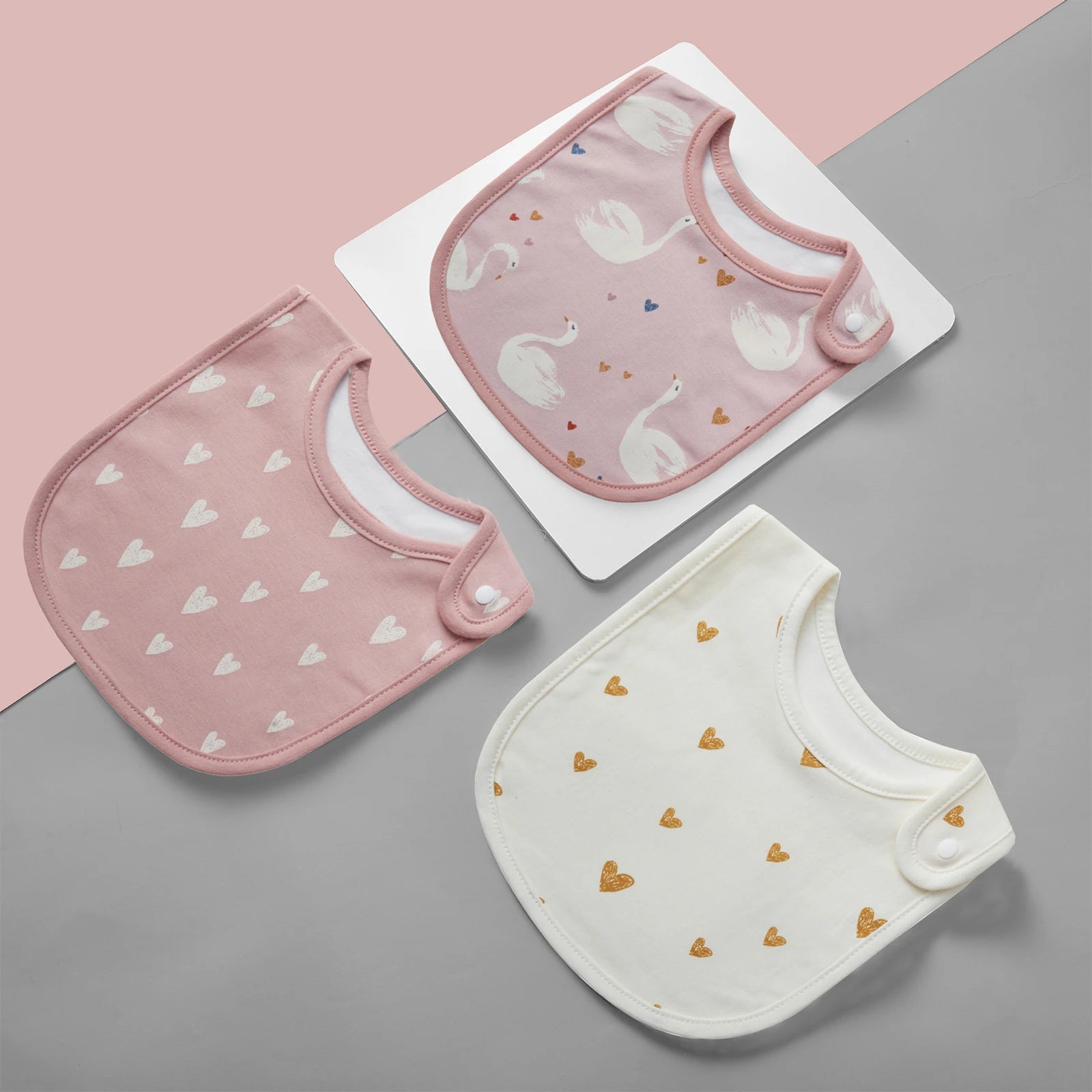 Everyday Cotton Bib Set – 3 Pack - Swans