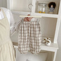 Baby Cotton Plaid Jogger Pants with Elastic Waistband