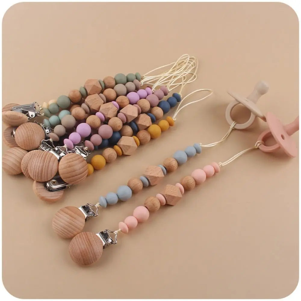 Octagonal Bead Pacifier Clip