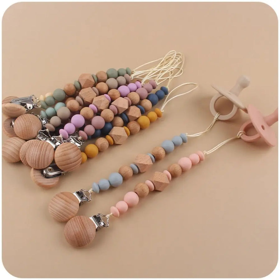 Octagonal Bead Pacifier Clip, product view 3