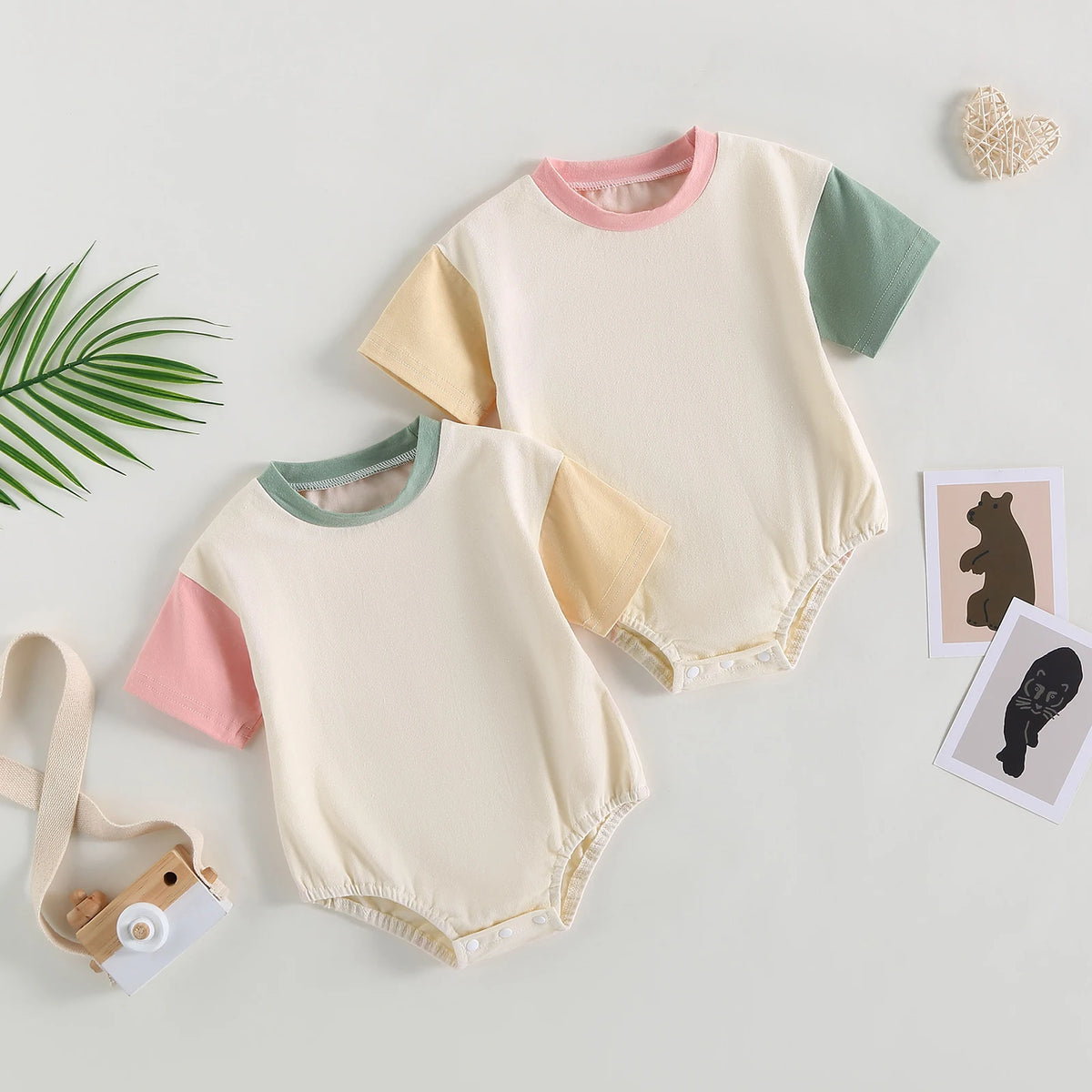 Contrast Color Romper for Babies