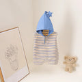 Star hooded striped cotton sleeveless baby romper front view