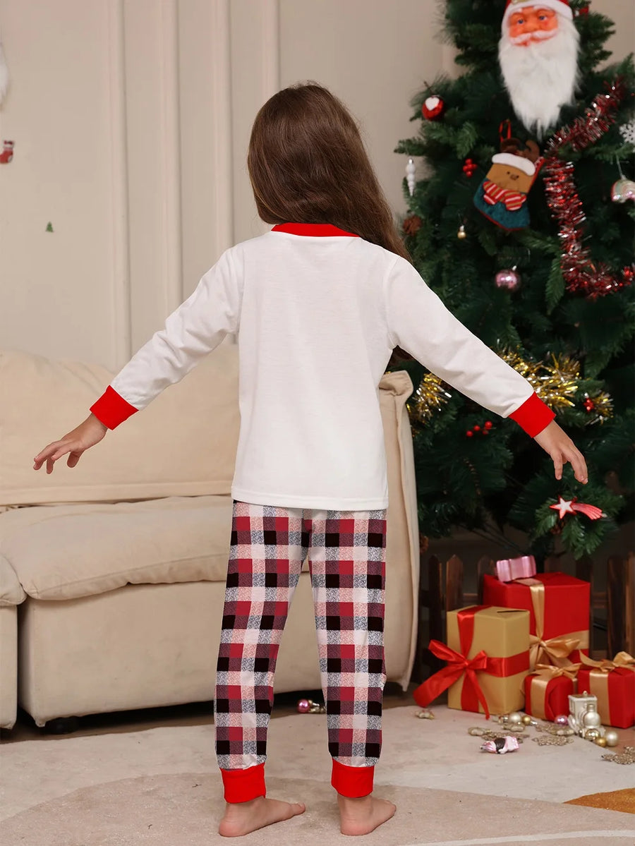 Reindeer Face & Tartan Family Christmas Pajamas