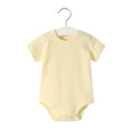 Solid Color Short Sleeve Romper displayed on hanger