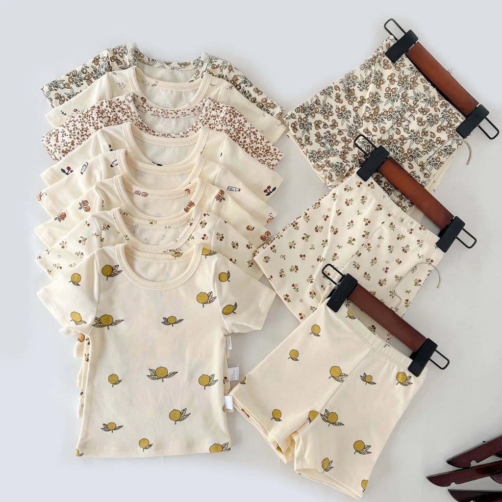 Floral Print T-Shirt and Shorts Set for Toddlers