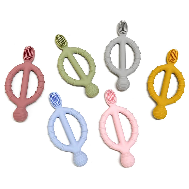 Close-up of Silicone Baby Teething Ring texture