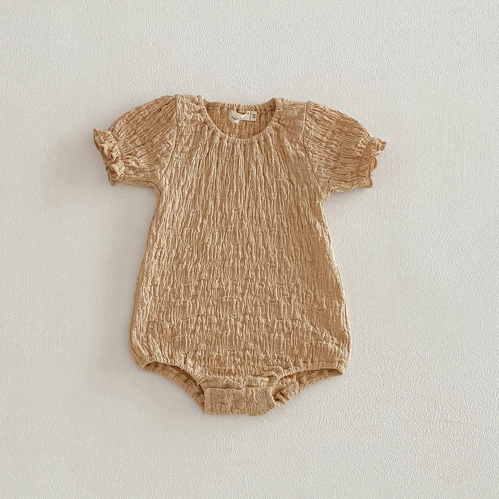Wrinkle Puff Sleeve Bodysuit