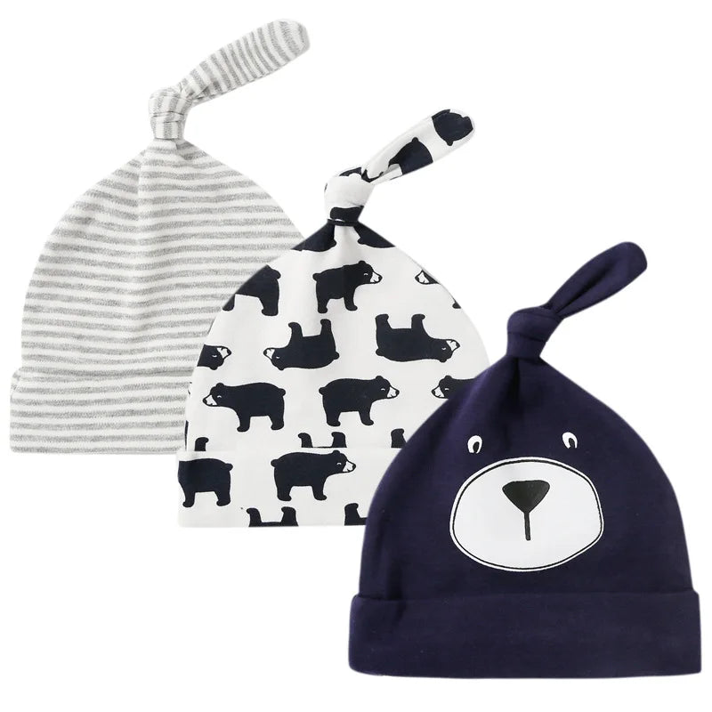 Cotton Cartoon Baby Cap Set