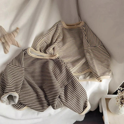 Striped Cotton Pullover Sweatshirt, product view