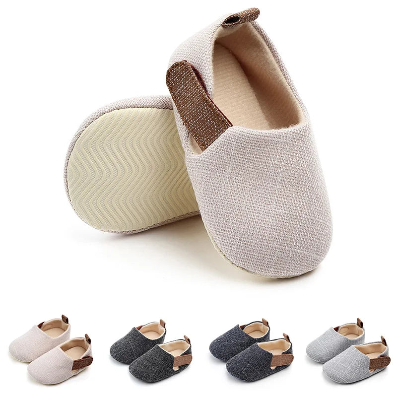 Soft Cotton Baby Shoes with Non-slip Rubber Sole