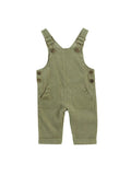 Baby Wearing Navy Blue Suspender Pants Jumpsuit