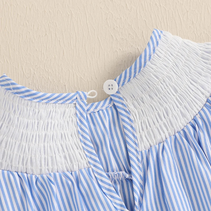 Starry Seersucker Smocked Romper