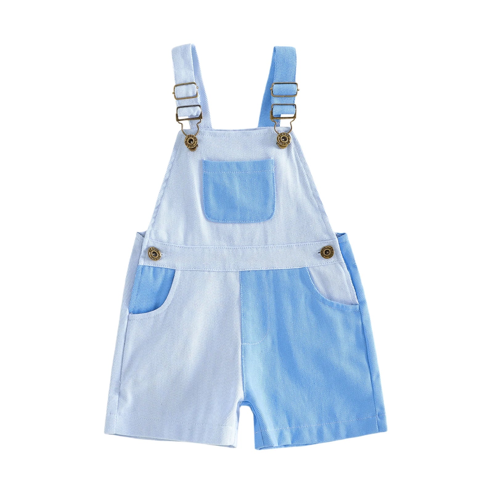 Lavender overall shorts laid flat
