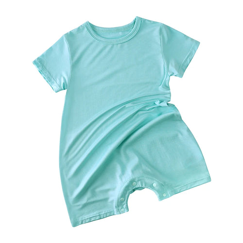Short Sleeve Shortie Romper - Blue front product view