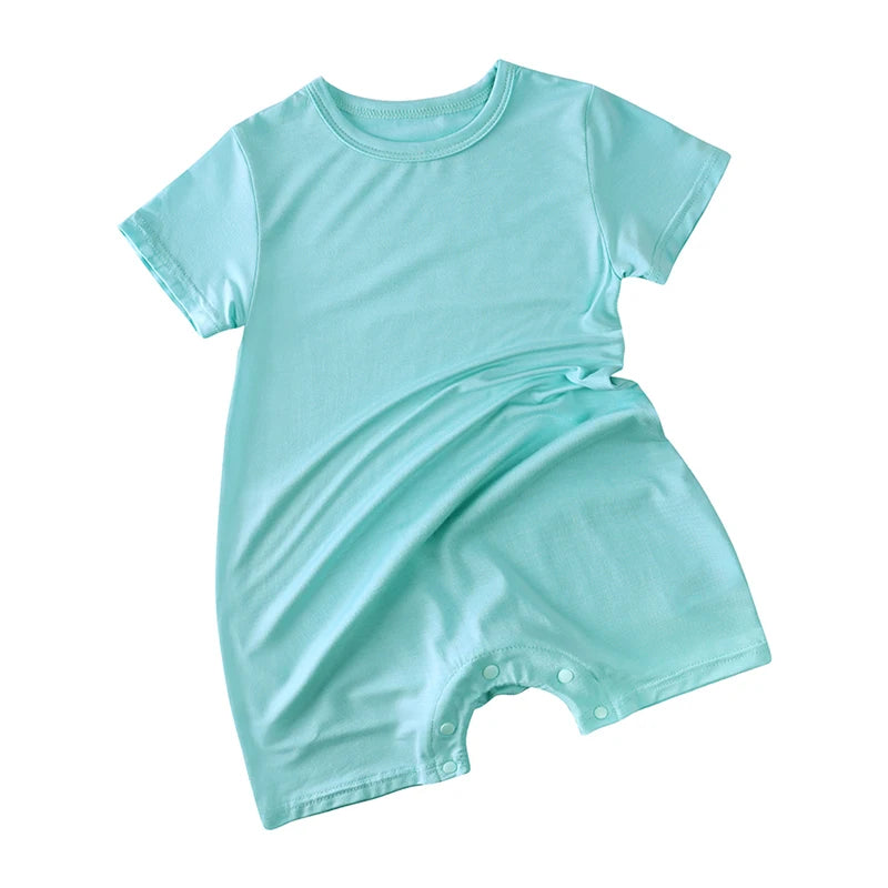 Short Sleeve Shortie Romper - Blue front product view