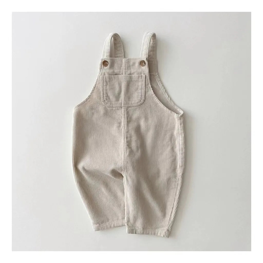 Soft Corduroy Baby Overall - White