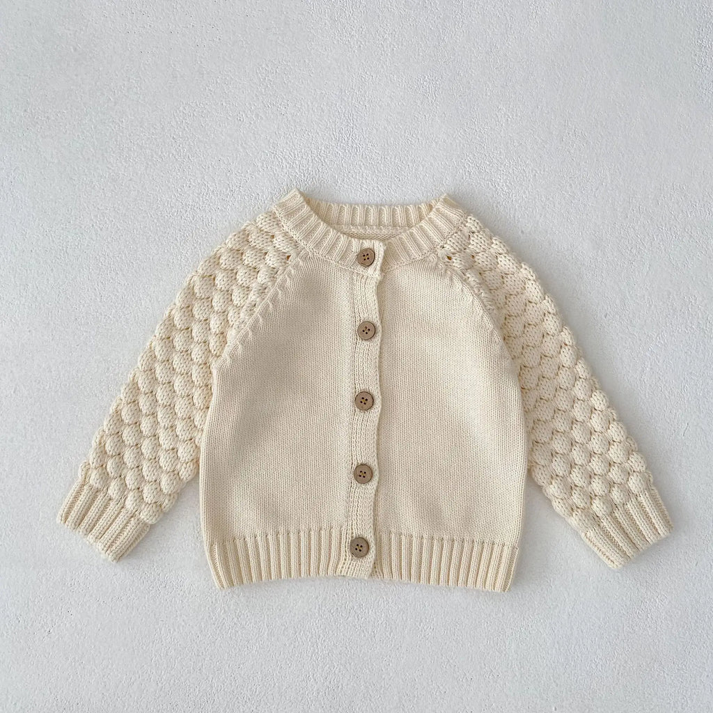 Baby Sweater Cardigan Thick Warm Winter Knit Coat with Long Sleeves