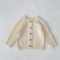 Baby Sweater Cardigan Thick Warm Winter Knit Coat with Long Sleeves