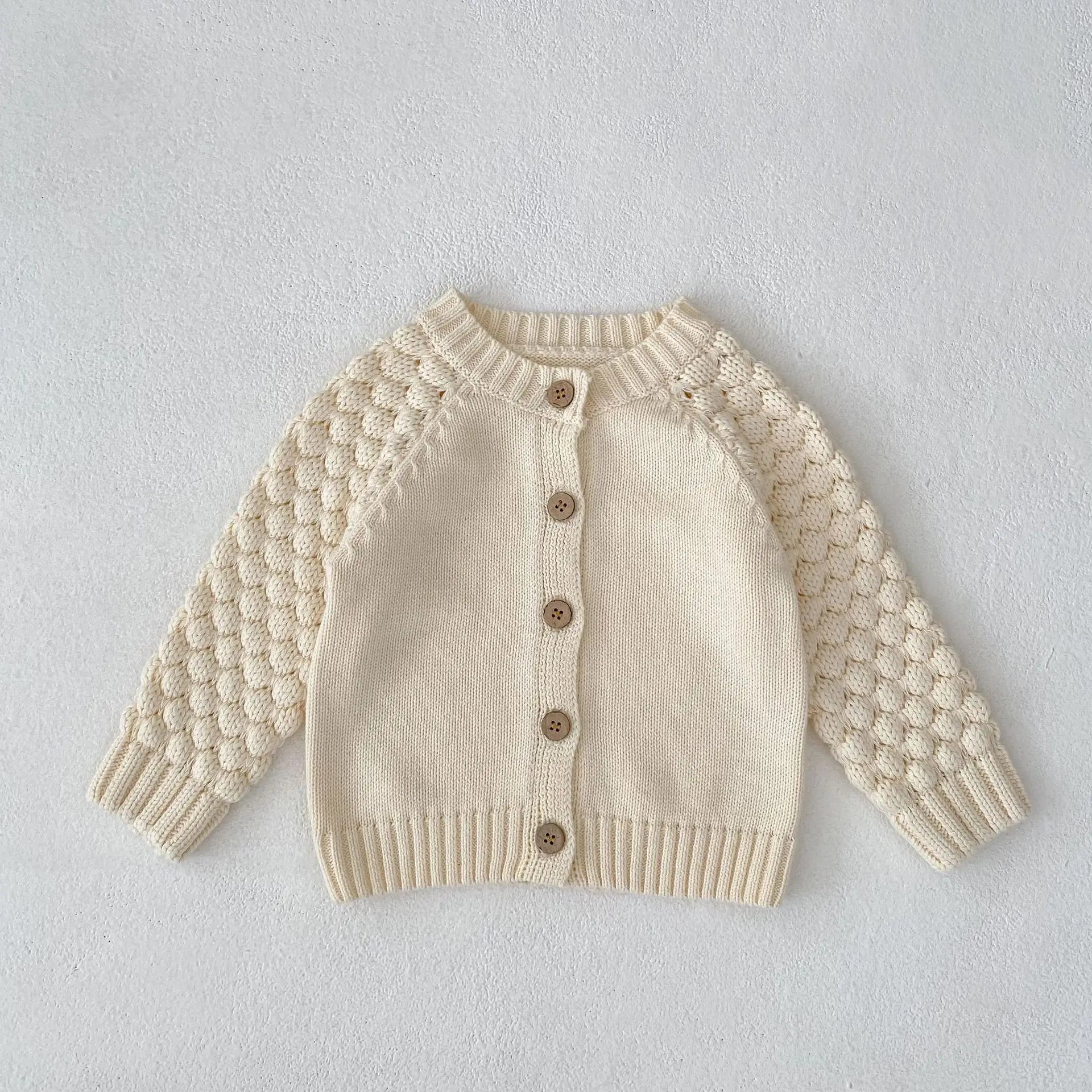 Baby Sweater Cardigan Thick Warm Winter Knit Coat with Long Sleeves