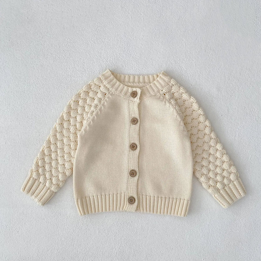 Baby Sweater Cardigan Thick Warm Winter Knit Coat with Long Sleeves