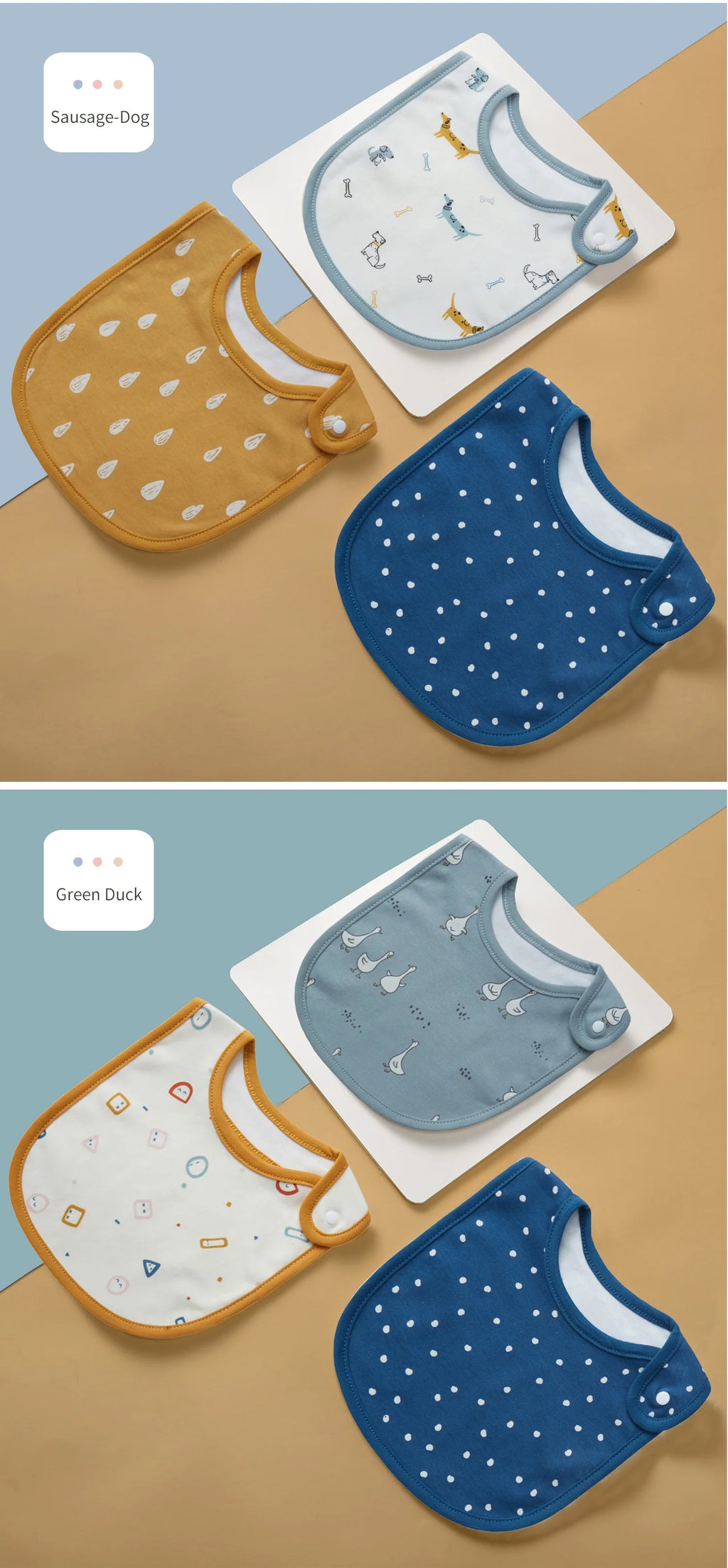 Everyday Cotton Bib Set – 3 Pack - Seagulls