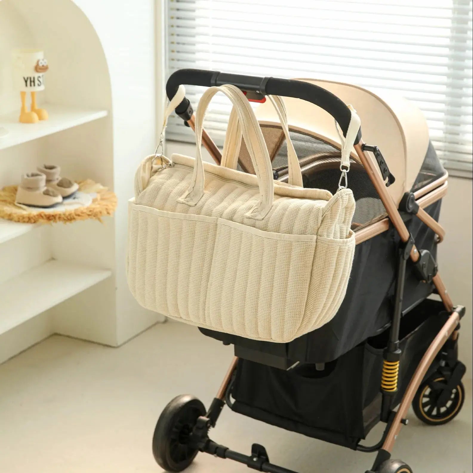 Waterproof Multi-Functional Diaper Bag with adjustable straps