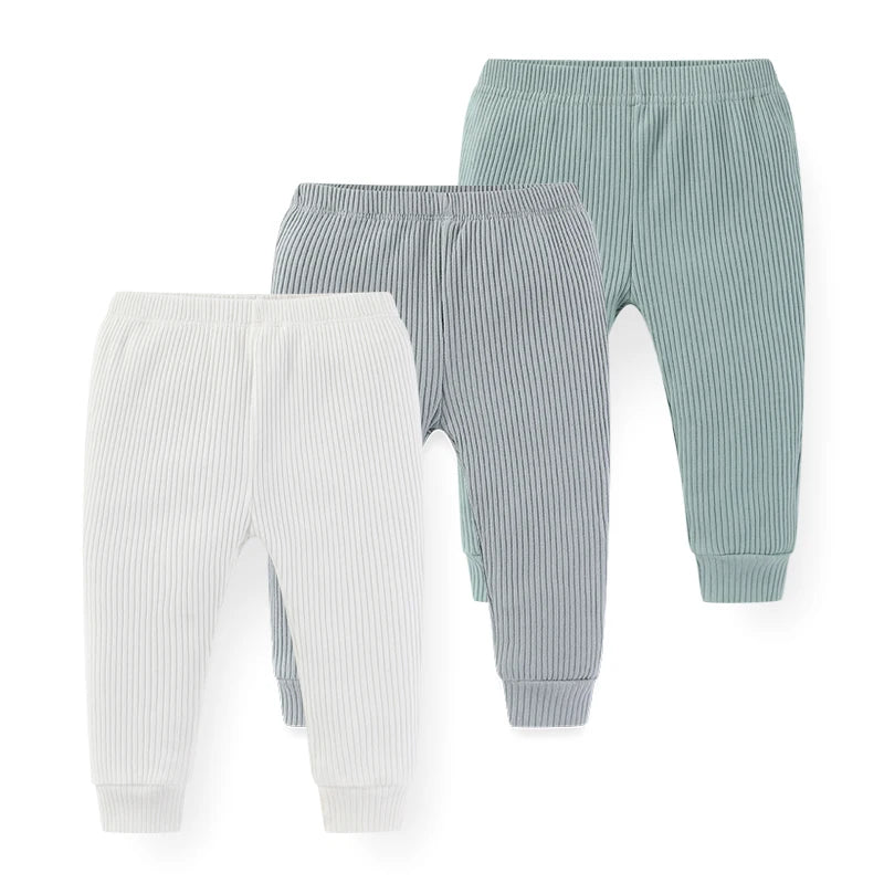 Solid Cotton Baby Pants Set