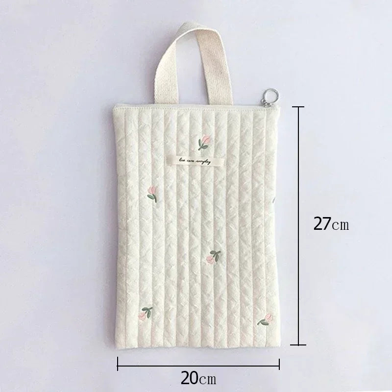 Embroidered Bear Cotton Diaper Bag, product view 4