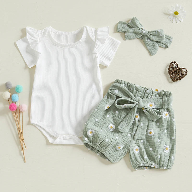 Daisy Day Bodysuit & Shorts Set – product view